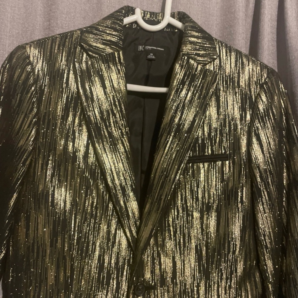 INC International Concepts Gold and Black Blazer